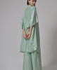 Silk Pista Green embroidered Palazzo Kurta 